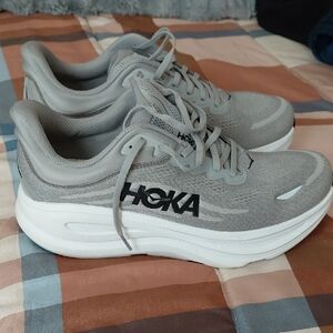Hoka Light Gray Athletic Shoes